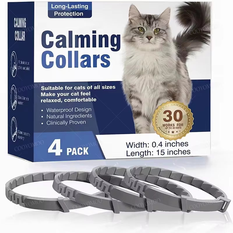 Adjustable Calming Pheromone Collars for Dogs and Cats - Comfortable Anxiety Relief Accessories for Puppies, Kittens, and Large Dogs