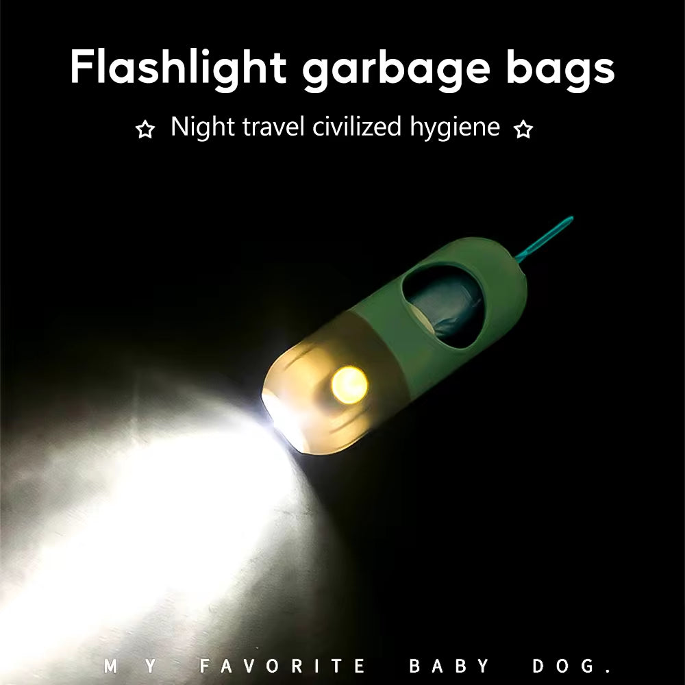 LED Dog Waste Bag Dispenser with Eco-Friendly Degradable Bags - Portable Pet Clean-Up Solution for Dogs and Cats