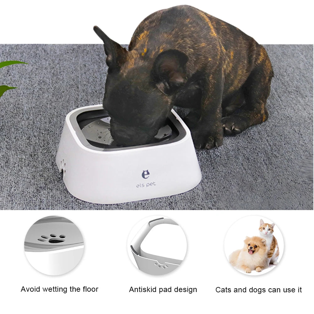 1.5L Non-Spill ABS Plastic Dog and Cat Water Dispenser Bowl with Floating Design