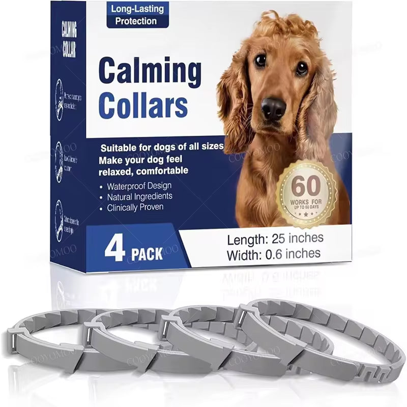 Adjustable Calming Pheromone Collars for Dogs and Cats - Comfortable Anxiety Relief Accessories for Puppies, Kittens, and Large Dogs