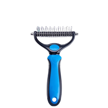 Professional Pet Deshedding Brush - Dual-Sided Undercoat Rake for Dogs and Cats - Shedding Comb and Dematting Tool with Extra-Wide Design