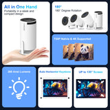 Portable 4K Projector with Android 11, Dual WiFi, and Bluetooth 5.0 - HY300 Pro for Outdoor Cinema Experience