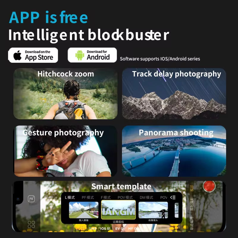 AOCHUAN 3-Axis Handheld Gimbal Stabilizer for Smartphones with Integrated Fill Light and Face Tracking for TikTok and Vlogging