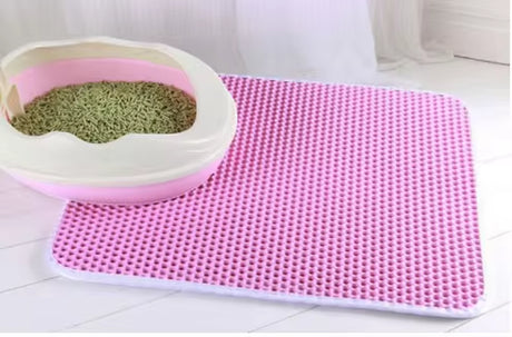Premium Waterproof Cat Litter Mat with Dual Layer Non-Slip Design - Washable Pet Litter Box Mat and Gift Pad for Easy Cleanup