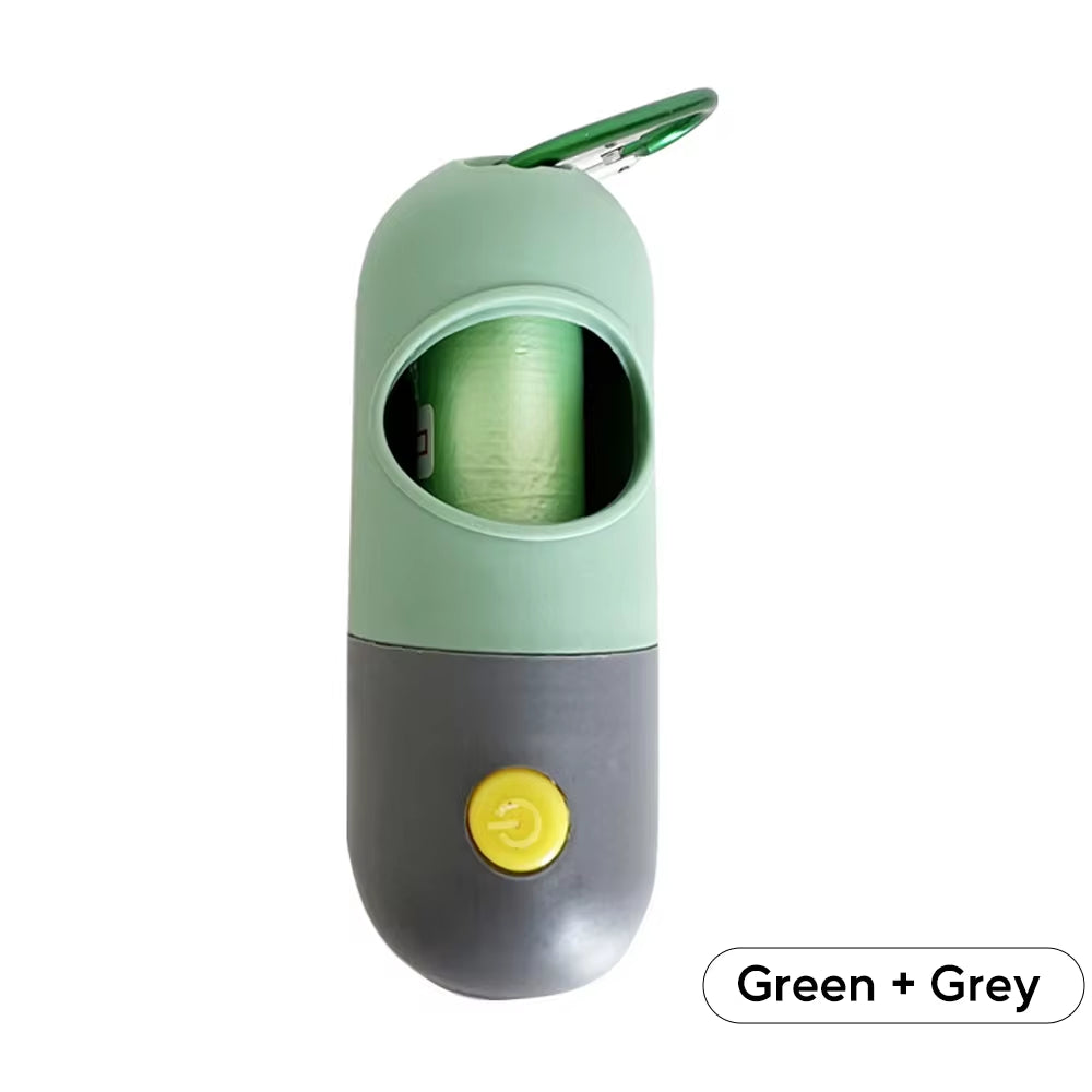 LED Dog Waste Bag Dispenser with Eco-Friendly Degradable Bags - Portable Pet Clean-Up Solution for Dogs and Cats