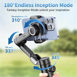 AOCHUAN 3-Axis Handheld Gimbal Stabilizer for Smartphones with Integrated Fill Light and Face Tracking for TikTok and Vlogging