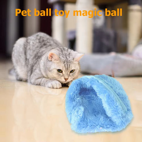 Interactive Automatic Rolling Ball Toy for Dogs and Cats - Plush Electric Chew Device