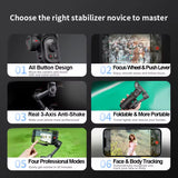 AOCHUAN 3-Axis Handheld Gimbal Stabilizer for Smartphones with Integrated Fill Light and Face Tracking for TikTok and Vlogging