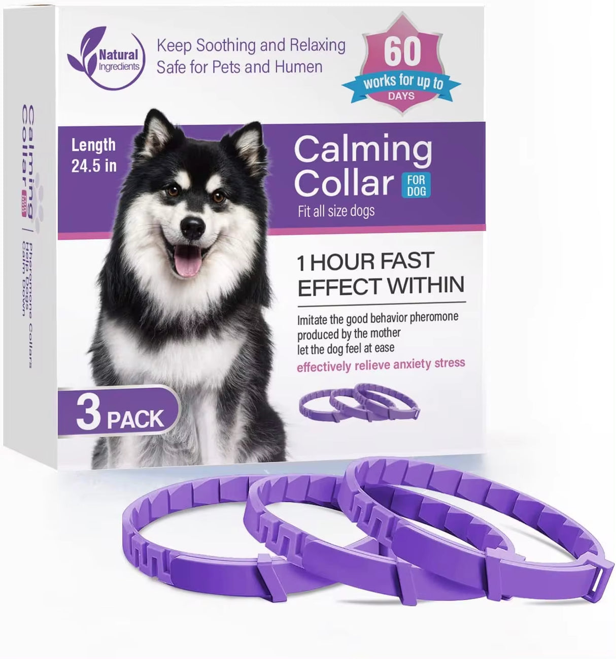 Adjustable Calming Pheromone Collars for Dogs and Cats - Comfortable Anxiety Relief Accessories for Puppies, Kittens, and Large Dogs
