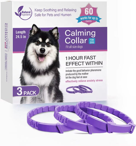 Adjustable Calming Pheromone Collars for Dogs and Cats - Comfortable Anxiety Relief Accessories for Puppies, Kittens, and Large Dogs