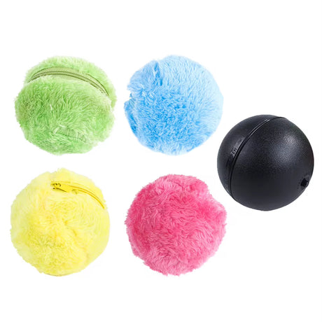 Interactive Automatic Rolling Ball Toy for Dogs and Cats - Plush Electric Chew Device
