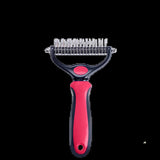 Professional Pet Deshedding Brush - Dual-Sided Undercoat Rake for Dogs and Cats - Shedding Comb and Dematting Tool with Extra-Wide Design