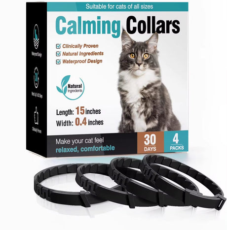 Adjustable Calming Pheromone Collars for Dogs and Cats - Comfortable Anxiety Relief Accessories for Puppies, Kittens, and Large Dogs