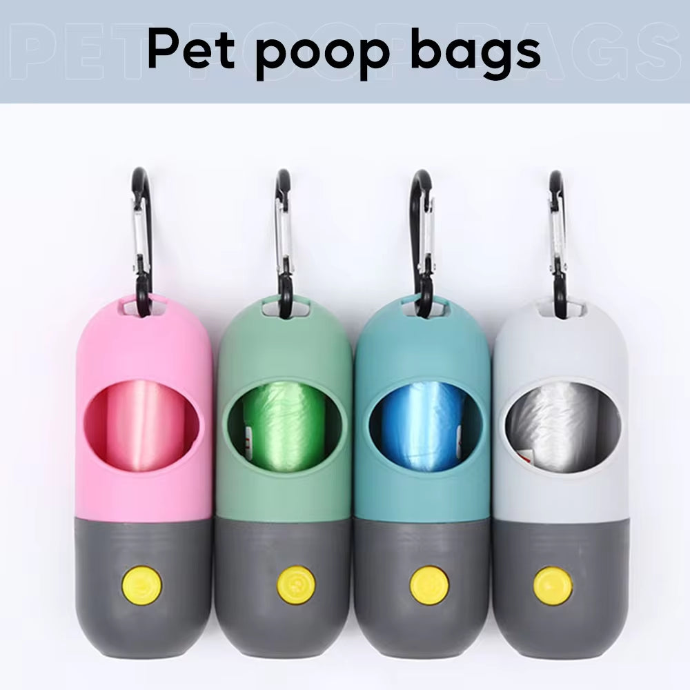 LED Dog Waste Bag Dispenser with Eco-Friendly Degradable Bags - Portable Pet Clean-Up Solution for Dogs and Cats