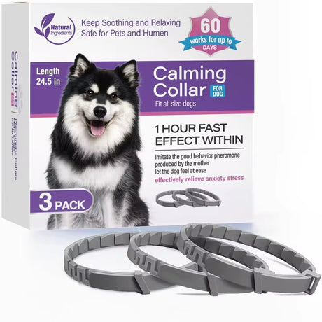 Adjustable Calming Pheromone Collars for Dogs and Cats - Comfortable Anxiety Relief Accessories for Puppies, Kittens, and Large Dogs
