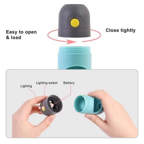 LED Dog Waste Bag Dispenser with Eco-Friendly Degradable Bags - Portable Pet Clean-Up Solution for Dogs and Cats