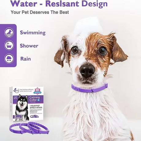 Adjustable Calming Pheromone Collars for Dogs and Cats - Comfortable Anxiety Relief Accessories for Puppies, Kittens, and Large Dogs