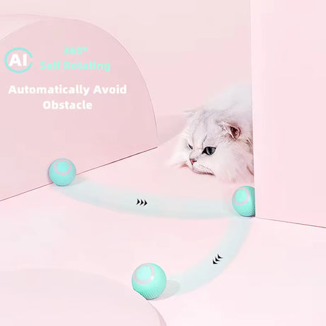 Automatic Rolling Electric Cat Toy - Interactive Self-Propelling Training Device for Indoor Engagement