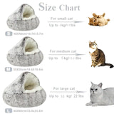 Premium Plush Round Cat Bed and Cushion House - 2-in-1 Warm Sleep Bag and Nest for Small Dogs and Cats